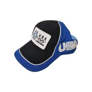 Roots USA Torino 2006 Olympics Adjustable Hat Blue Black White Team Event Cap
